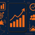 Illustration of Facebook ad performance growth on a smartphone