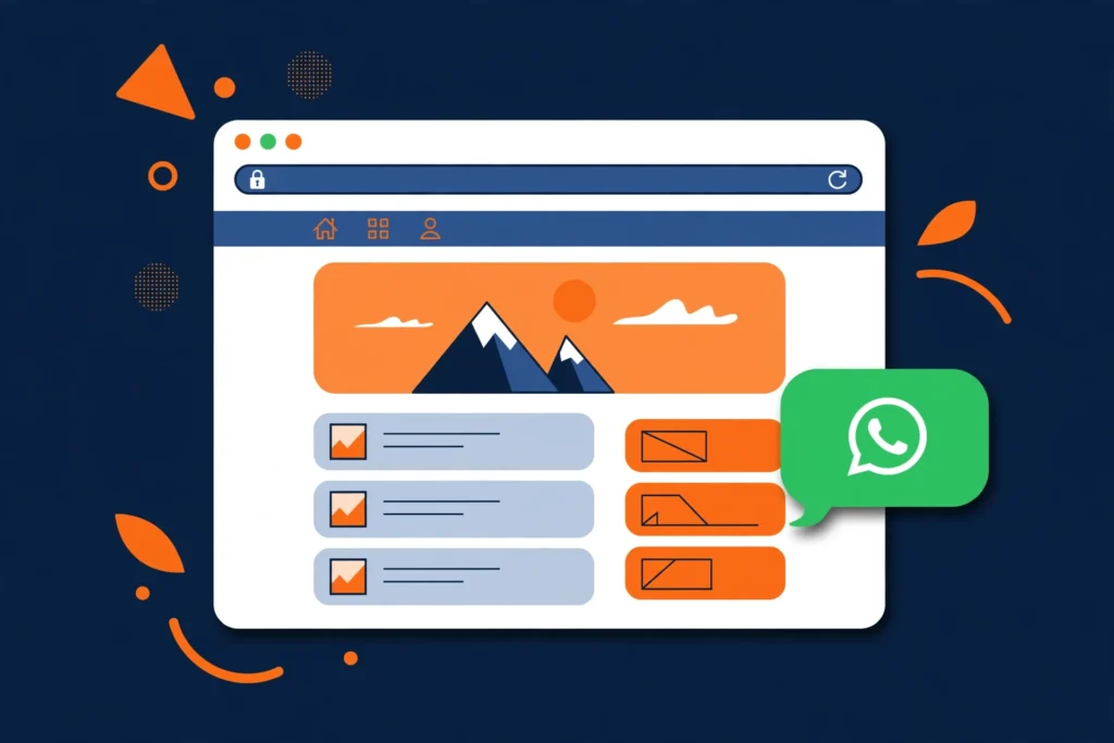 Illustration of a WhatsApp chat button on a website